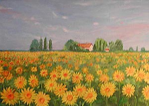 Barralis&nbsp;Annick - Champ de tournesols a Ouvrouer